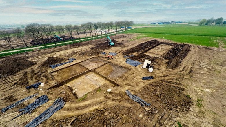 A view shows the 4,000-year-old Stonehenge-like sanctuary discovered in Tiel, a town in the centre of the Netherlands in this handout picture obtained on June 21, 2023. Municipality of Tiel/Handout via REUTERS THIS IMAGE HAS BEEN SUPPLIED BY A THIRD PARTY.
